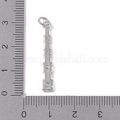 Placage de crémaillère en laiton micro pavé pendentifs en zircone cubique claire&nbsp;KK-E110-13P
