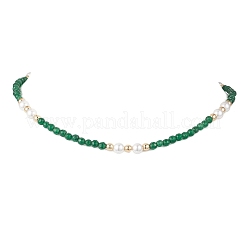 Halsketten aus weißer Jade und Amethyst&nbsp;NJEW-JN05340