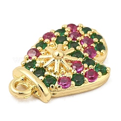 Ciondoli in ottone con placcatura a cremagliera con pavé di zirconi&nbsp;KK-R150-13G-02