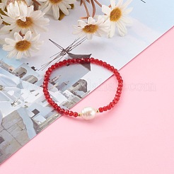 Bracciali elasticizzati tondi sfaccettati con perline di vetro&nbsp;BJEW-JB05986-04