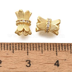 Placcatura a cremagliera in ottone micro pavé di perle di zirconi trasparenti&nbsp;KK-H508-17G