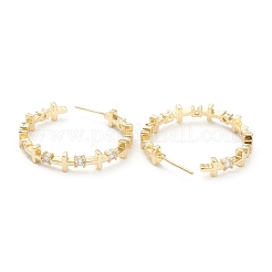 Boucles d'oreilles à tige en laiton&nbsp;ZIRC-M117-19G