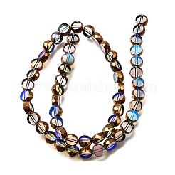 Brins de perles de verre transparentes galvanisées&nbsp;GL-CBA98F0-06A-07