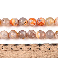Brins de perles d'agate craquelées au feu naturel teintées et chauffées&nbsp;G-N359-01B-10