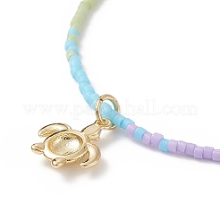 Set di braccialetti elastici con perline di semi di vetro e perle naturali in stile 4 pz&nbsp;BJEW-JB08893