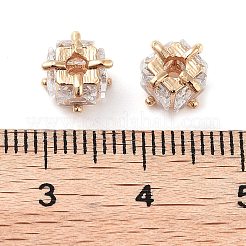 Perle di zirconi cubici trasparenti in micro pavè di ottone&nbsp;KK-U028-15G