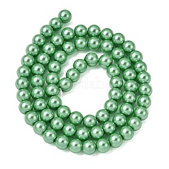 Brins de perles rondes en verre teinté écologique&nbsp;HY-A002-6mm-RB008