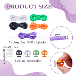 30 Stück Kordelstopper aus Kunststoff in 5 Farben&nbsp;DIY-GA0008-51