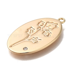Pendentifs avec zircon cubiques à micro-pavés en laiton&nbsp;KK-U038-05G-04