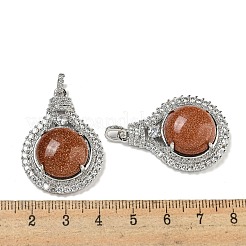 Synthetischer Goldfluss mit klaren Zirkonia-Anhängern&nbsp;G-G133-01P-20