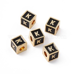 Accumuler des perles d'émail en laiton placage&nbsp;KK-B060-04G-01K