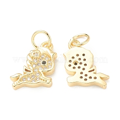 Ciondoli in ottone zirconi chiari micro pavé&nbsp;ZIRC-B010-35G