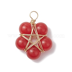 3 pendentif étoile perlé en jade malaisien naturel (teint) et jade blanc et onyx noir (teint et chauffé) de 3 couleurs&nbsp;PALLOY-JF03144
