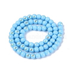 Chapelets de perles en verre opaque électrolytique&nbsp;EGLA-Q132-6MM-01C-13