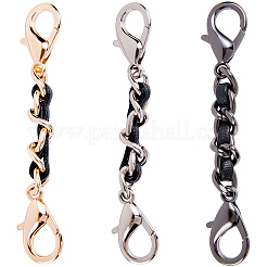 3 pièce de rallonge de sangle de sac à main en alliage de cuir PU 3 couleurs pour la fabrication de sacs à main&nbsp;PURS-CL0001-11A