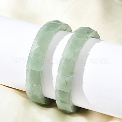 Bracelets extensibles en perles carrées d'aventurine verte naturelle pour femmes et hommes&nbsp;BJEW-C097-06O