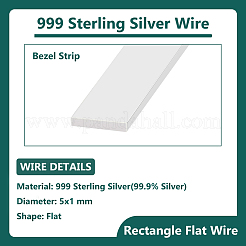 1 Stück 999 Feinsilber Sterling Silber Flachdraht&nbsp;STER-BC0002-30
