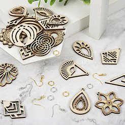 Kit de fabrication de boucles d'oreilles creuses bricolage&nbsp;DIY-TA0005-55
