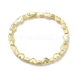 Zahnstangenplattierung Eisenherz & quadratische Gliederketten Armbänder&nbsp;BJEW-I300-03B