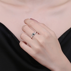Verstellbare Fingerringe aus Messing mit Mikropflaster und Zirkonia für Damen&nbsp;PW-WG17DE1-01