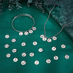 DIY flache runde Halsketten-Sets mit Buchstaben a~z&nbsp;DIY-UN0007-48