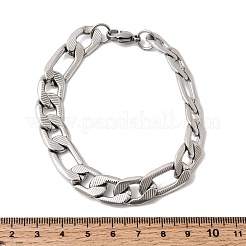 Armbänder aus 201 Edelstahl-Kubagliederketten für Damen und Herren&nbsp;STAS-T077-19B-01P