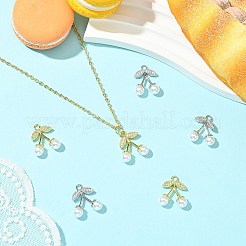 6 Stück 2 Farben Messing Micro Pave klare Zirkonia Anhänger&nbsp;KK-CJ0003-19