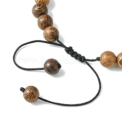 8 mm runde Chakra-Edelstein- und Holzperlenarmbänder mit geflochtenen Perlen&nbsp;BJEW-JB10905-02