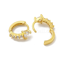 Orecchino a cerchio in zirconi cubici micro pavè di ottone&nbsp;EJEW-C088-22G-01