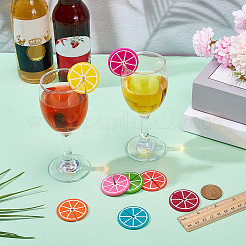 8 orangefarbener Weinglas-Anhänger aus Silikon&nbsp;AJEW-WH00471-02