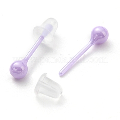 Orecchini a bottone con sfera rotonda in ceramica ipoallergenica in bioceramica con zirconi&nbsp;EJEW-Q768-18D