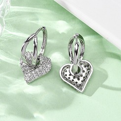 Messing Micro Pave klare Zirkonia Creolen&nbsp;EJEW-D322-08P