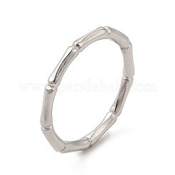 Anello da dito in bambù in acciaio inossidabile 304 anti-ossidazione per uomo e donna&nbsp;RJEW-A013-01P