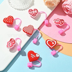 Tappo di paglia antipolvere in PVC e silicone a tema San Valentino da 12 pz 6 stili&nbsp;AJEW-CJ0001-26