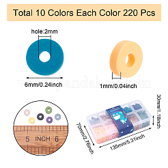 2100 Stück 10 Farben handgefertigte Polymer Clay Perlen&nbsp;CLAY-BT0001-04