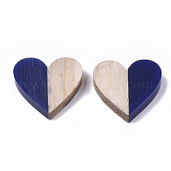 Cabochons bicolores en résine et bois&nbsp;X-RESI-R425-04