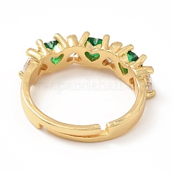 Rechteckiger verstellbarer Ring aus Zirkonia&nbsp;RJEW-H101-23G