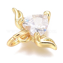 Latón micro pavimenta claro cubic zirconia encantos&nbsp;ZIRC-O035-26G
