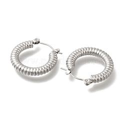 Orecchini a cerchio con anello a strisce in acciaio inossidabile 304 per donna&nbsp;EJEW-S227-71P
