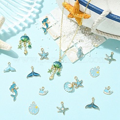 20 pz 10 stili tema oceano in lega con pendenti smaltati&nbsp;FIND-YW0012-73