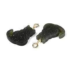 Anhänger in Katzenform aus natürlichem Hetian-Jade&nbsp;G-N371-09