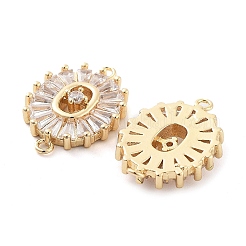 Ciondoli per connettori in vetro trasparente con pavé in ottone&nbsp;KK-Q811-02KCG