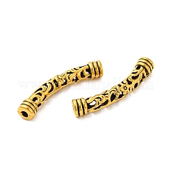 Perline tubolari a forma di fiore cavo e curvo in lega stile tibetano&nbsp;FIND-Z063-32AG