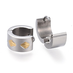 Orecchini a cerchio huggie in acciaio inossidabile 304 bicolore&nbsp;EJEW-L252-002GP