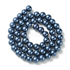 Fili di perle rotonde di perle di vetro tinto ecologico&nbsp;HY-A002-8mm-RB069