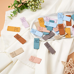 54 Stück 9 Farben Mikrofaser-Lederetiketten&nbsp;DIY-BY0001-13