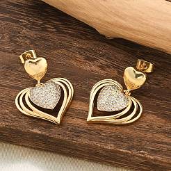 Pendientes colgantes de latón con micro pavé de circonitas cúbicas transparentes para mujer&nbsp;EJEW-F352-05G-03