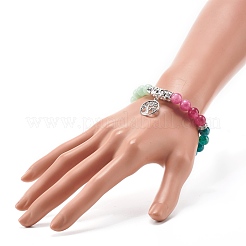 Armband mit runden Perlen aus natürlichem Chalzedon&nbsp;BJEW-JB06925