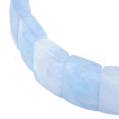 Bracelets extensibles en perles de cristal de quartz naturel rectangulaires teintées pour femmes et hommes&nbsp;BJEW-Z149-01J