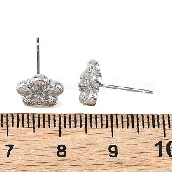 Boucles d'oreilles puces en laiton Shegrace serties de micro-pavés de zircone cubique&nbsp;XGRQ4N068-711P